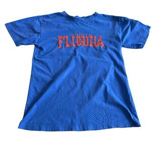 Florida Gators UF Shirt Mens Large Blue Orange Alligator Print KA Knights Casual